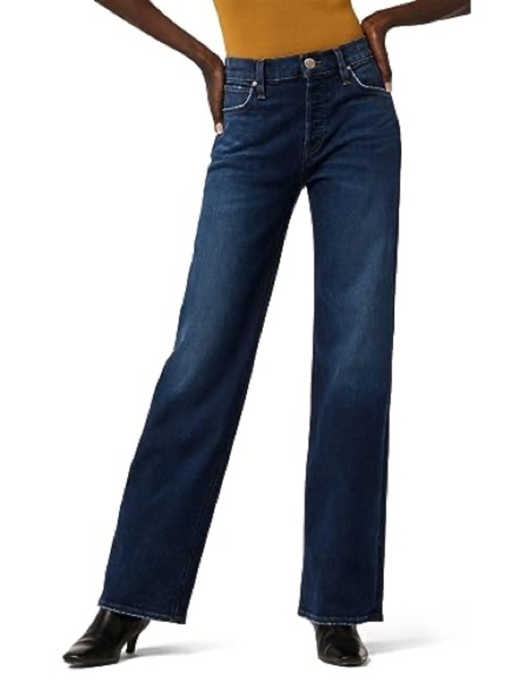 Hudson Rosie High Rise Wide Leg Jeans Poseidon Dark Wash Size 27
